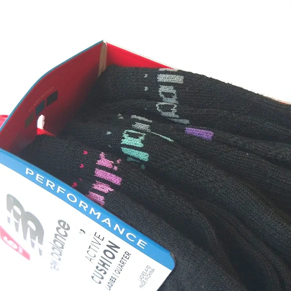 NWT New Balance 6 Pairs Black Women's Active Cushion Quarter Socks Size 4-10 - Picture 7 of 10